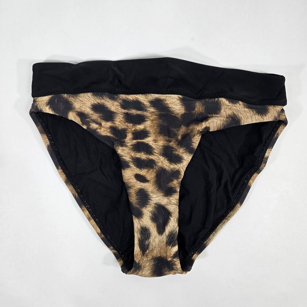 PILYQ Women's Size Small Bikini Bottom Cheetah Print‎ Jungle High-Waist Full NWT